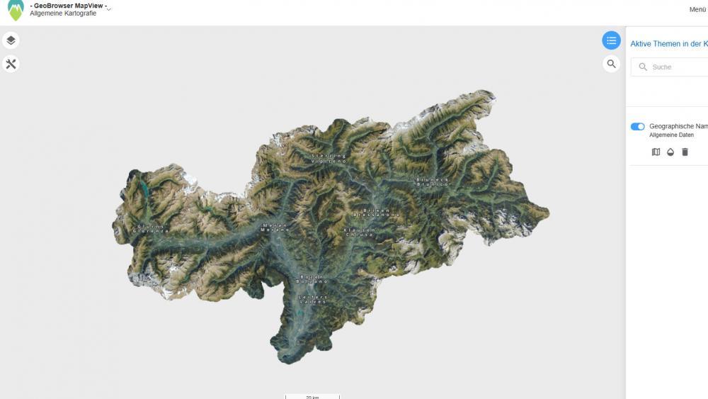 Südtirols geographische Daten künftig nur noch über MapView aufrufbar