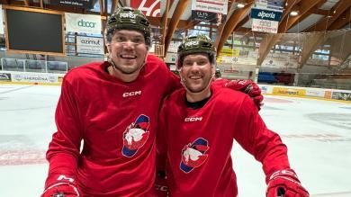 Kufen statt Ski: Alex Vinatzer trainiert beim HC Gröden