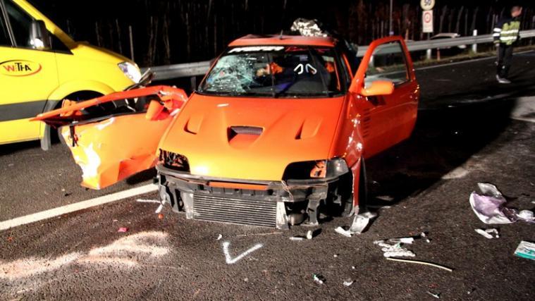 Der Fiat Punto wurde bei dem Unfall völlig zerstört. - Foto: ww