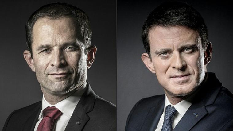 Benoît Hamon (links) und Manuel Valls gehen in die Stichwahl um die Präsidentschaftskandidatur der französischen Linken.