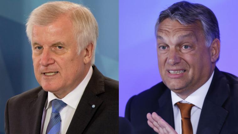 Zwei Politiker, die Zähne zeigen: CSU-Chef Horst Seehofer (links) und Ungarns Regierungschef Viktor Orban.