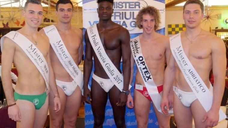 Der 18-jährige Basketballer Alioune Dioufe aus dem Senegal zum „Mister Friaul“ gewählt worden. Das passt leider nicht jedem. - Foto: Astol Models