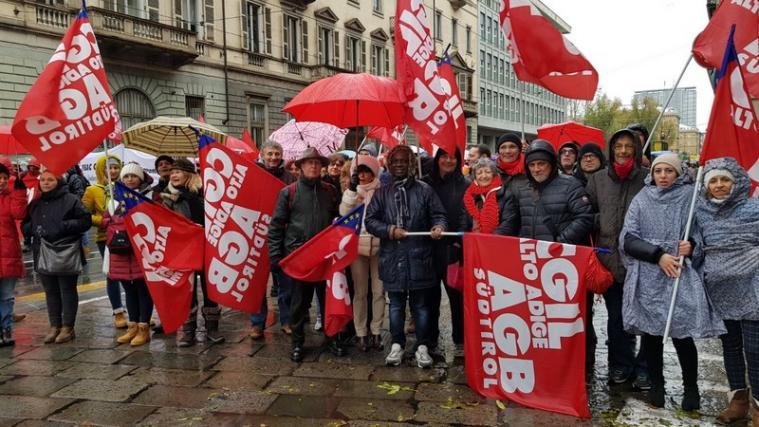 Auch der AGB CGIL Südtirol war in Turin mit dabei.