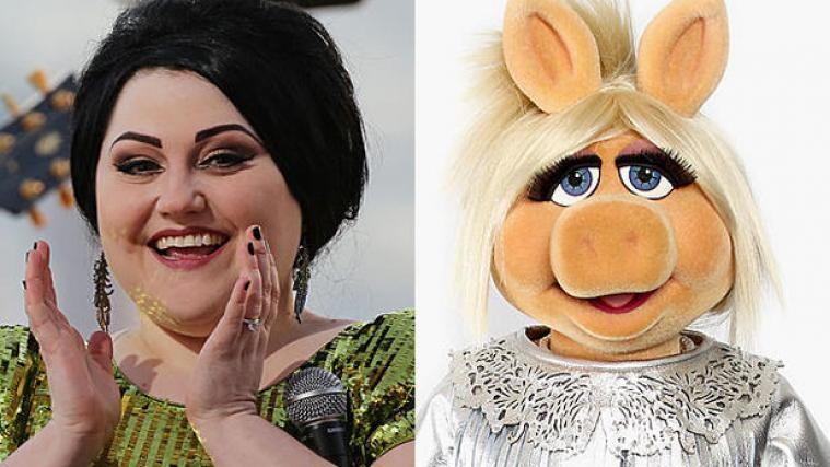 Beth Ditto und Miss Piggy. - Foto: Getty Images/AFP