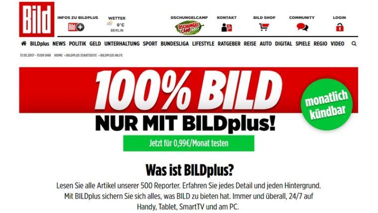 Screenshot: Bild Plus