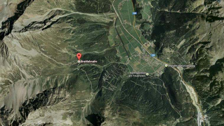 Etwa 200 Meter unterhalb der Breitlehnalm stürzte der Tiroler in den Tod