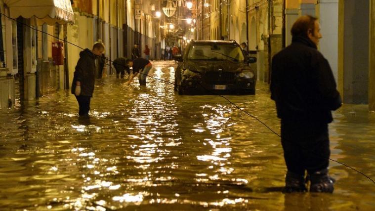 Auch Teile der Stadt Chiavari wurden überschwemmt.