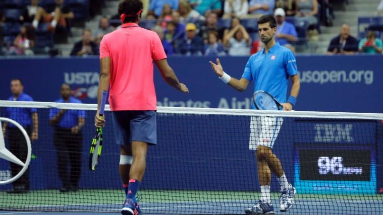 Das Viertelfinale zwischen Novak Djokovic (rechts) und Jo-Wilfried Tsonga nahm nach der Aufgabe des Letzteren ein frühes Ende.