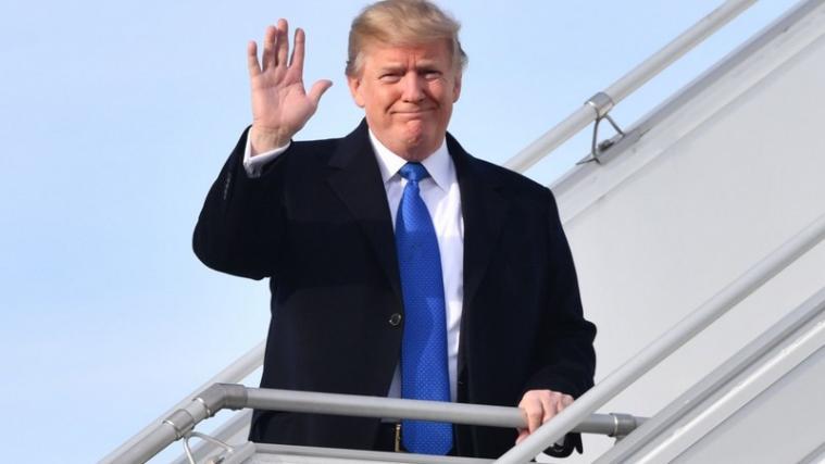 Donald Trump trifft in Davos zum Weltwirtschaftsforum ein.