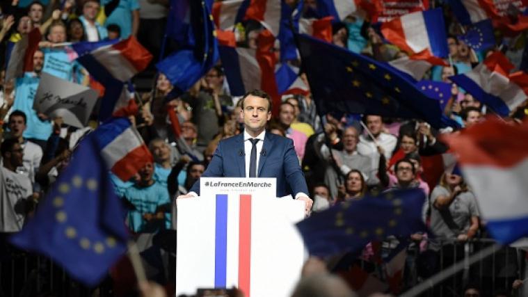 Vor Tausenden von Anhängern trat Präsidentschaftskandidat Emmanuel Macron am Samstag in Lyon auf.