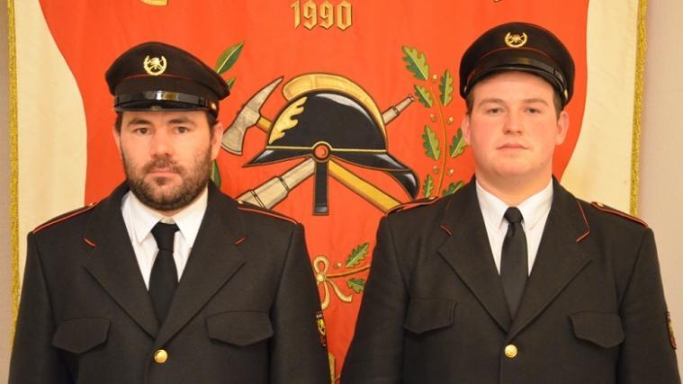 Der neue Kommandant der Freiwilligen Feuerwehr Waidbruck, Michael Gantioler (links), und sein Stellvertreter Lukas Gröber. (Foto: FFW Waidbruck)