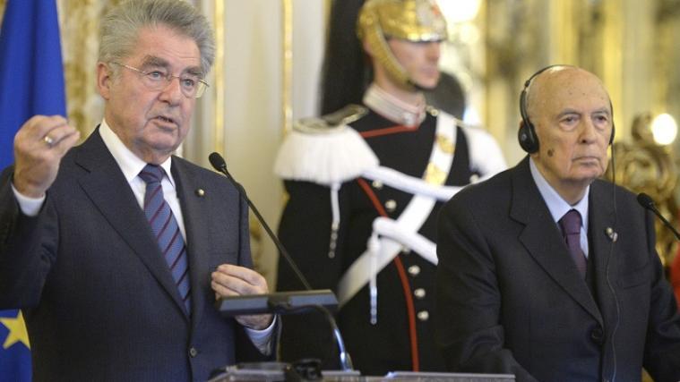 Heinz Fischer (links) auf Besuch bei Giorgio Napolitano.