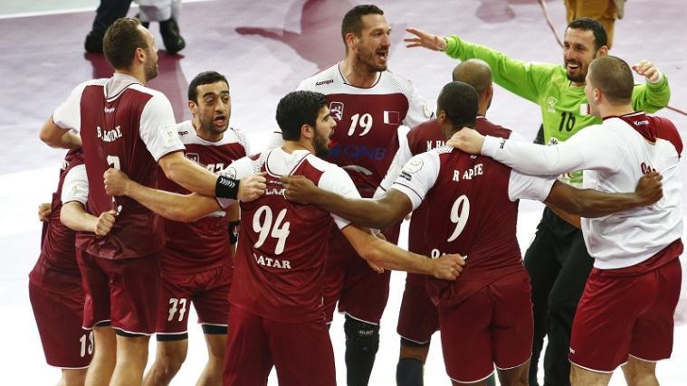 Der Jubel von Katars Handballern geht weiter.
