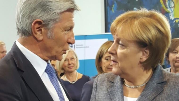 Senator Hans Berger mit Bundeskanzlerin Angela Merkel