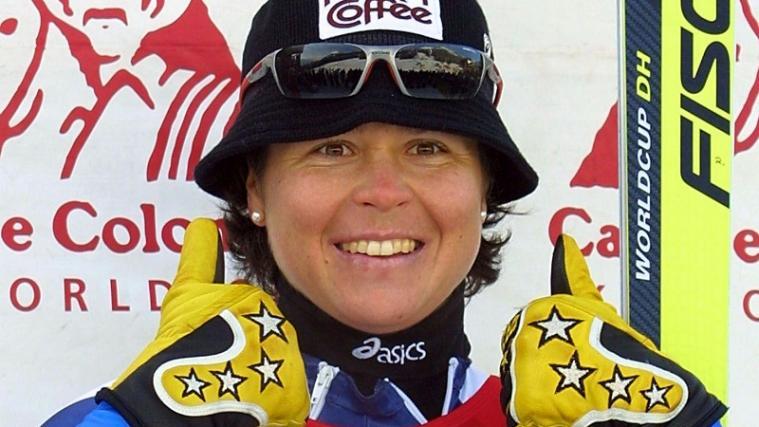 Isolde Kostner gewann 2001 bei der WM in St. Anton Silber im Super-G.