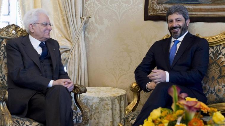 Sergio Mattarella und der Präsident der Abgeordnetenkammer Roberto Fico. - Foto: Ansa