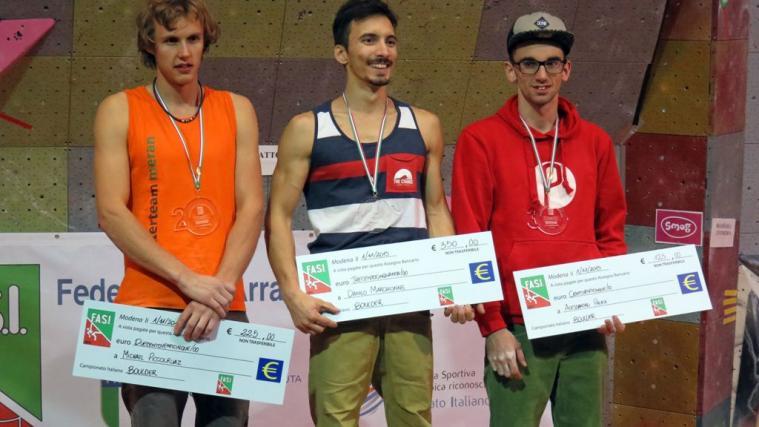 Die Preisverteilung der Männer: Michael Piccolruaz (l.) wurde Zweiter.