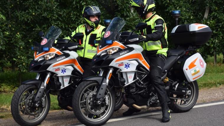 Die Motorradstaffel des Weißen Kreuzes. - Foto: WK