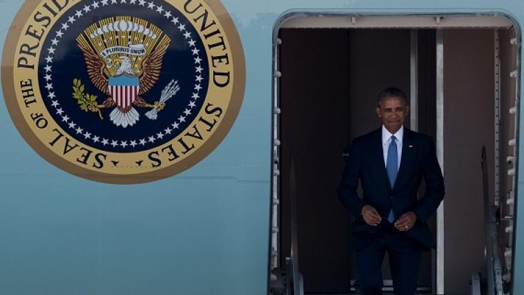 US-Präsident Barack Obama bei seiner Landung in China.