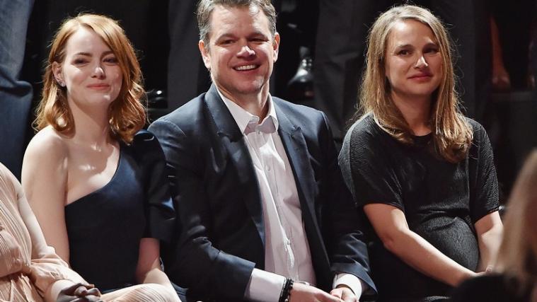 Emma Stone, Matt Damon und eine hochschwangere Natalie Portman beim traditionellen Oscar-Lunch.