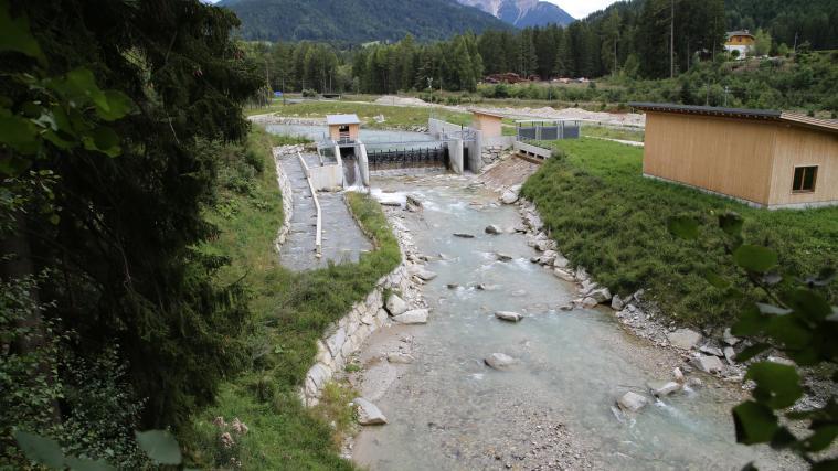 Die Wasserfassung an der Rienz bei Welsberg. - Foto: Landesamt für Gewässerschutz