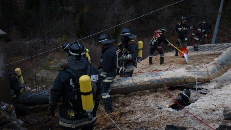 Beim Sägewerk trat ein Brand auf. - Foto: FFW Sarnthein