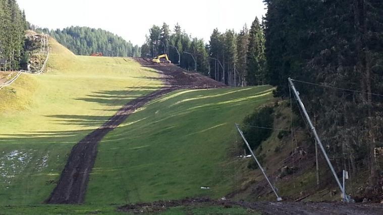 Arbeitsbeginn auf der Saslong.