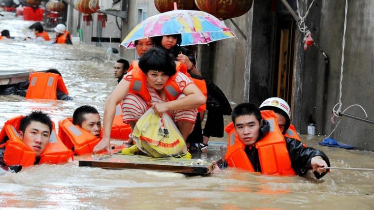 Der Taifun Megi richtet im Osten Chinas große Zerstörung an.