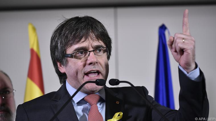 Puigdemont feierte in Brüssel Foto: APA (AFP)