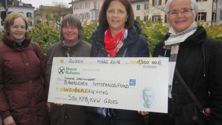v. l. Maria Hafner (KVW), Monika Brigl (BNF), Birgit Bradlwarter (SBO), Greti Demetz (KFB)