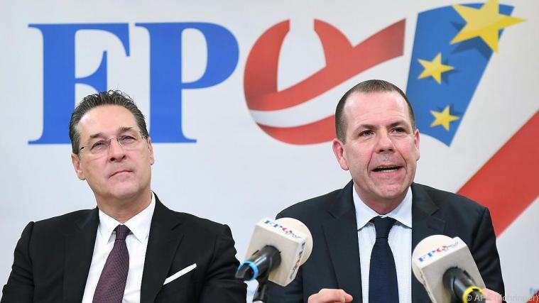 Der Ex-FPÖ-Chef Strache mit EU-Spitzenkandidat Vilimsky. - Foto: APA (Fohringer)