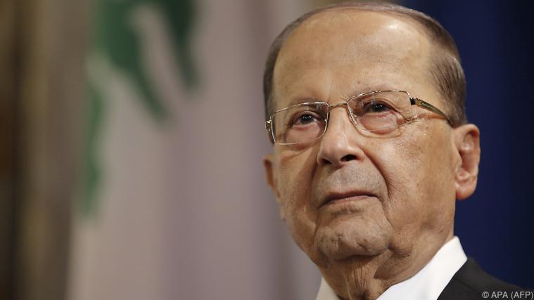 Libanons Präsident Michel Aoun will wissen, warum Ariri nicht zurückgekehrt ist. - Foto: APA (AFP)