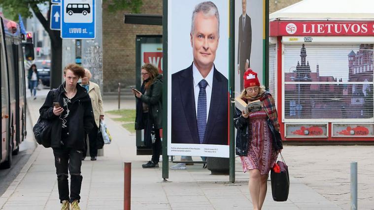 Wahlplakat in Litauens Hauptstadt Vilnius Foto: APA (AFP)