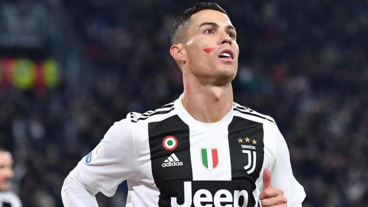 Cristiano Ronaldo mit der „Gesichtsbemalung“. © ANSA / ALESSANDRO DI MARCO
