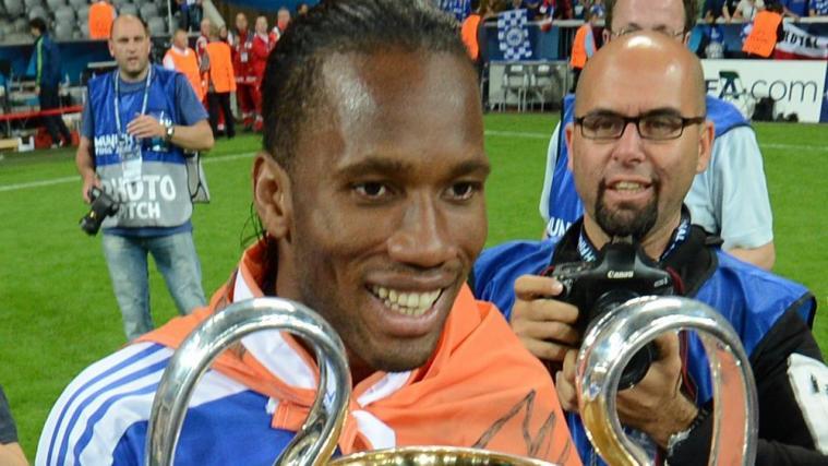 Didier Drogba nach dem Champions League-Sieg gegen Bayern München. © AFP / AFP