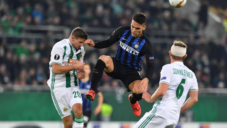 Lautaro Martinez erzielte den Siegtreffer. © APA/afp / JOE KLAMAR