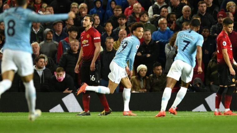 Erzielte das 2:0 gegen Manchester United: Leroy Sane © SID / Oli SCARFF