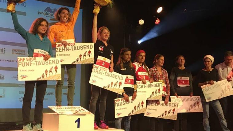 Das Damen-Podest beim Jungfrau-Marathon