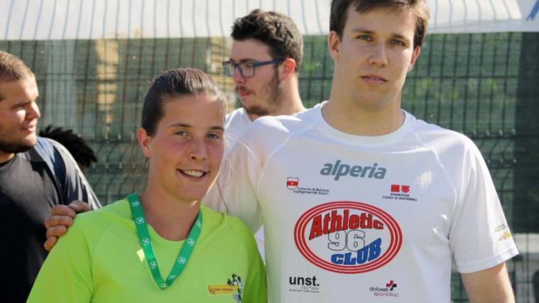 Chiara Bergia vom SSV Brixen und Andreas Zagler vom Athletic Club 96 Bozen