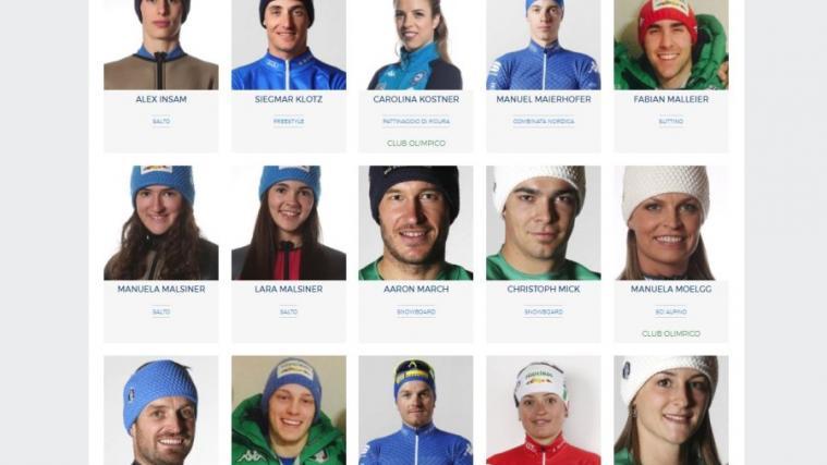 Die CONI-Homepage zeigt viele Südtiroler Gesichter. (Screenshot CONI)
