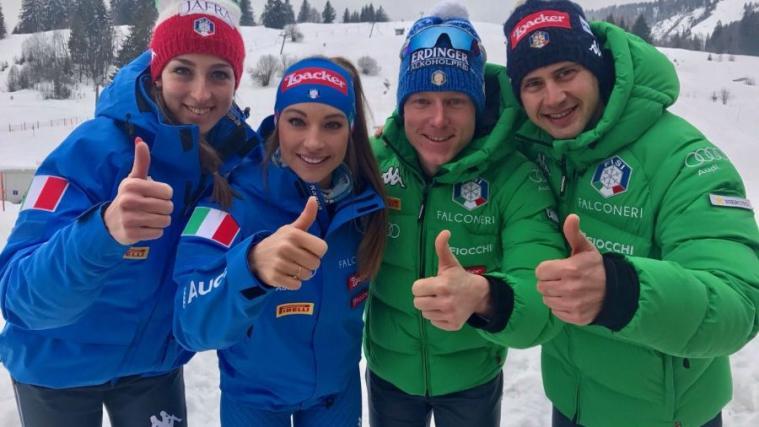 Lisa Vittozzi, Dorothea Wierer, Lukas Hofer und Dominik Windisch sind bereit (Foto: FISI)
