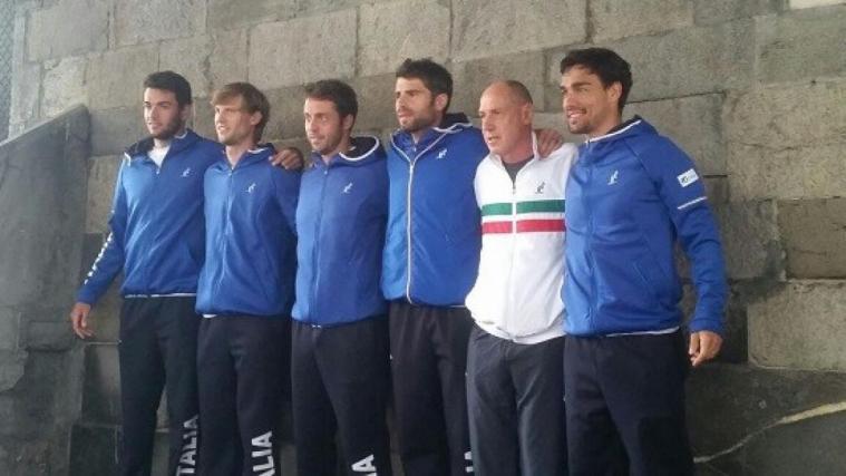Das Davis-Cup-Team der Italiener.