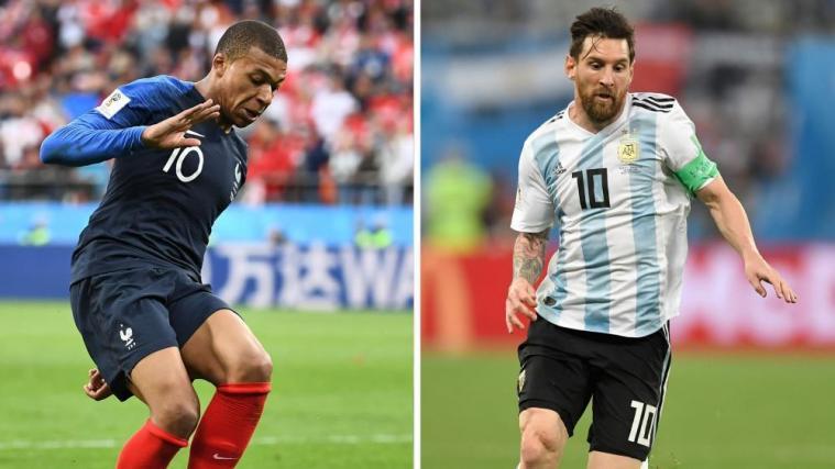 Schlager im Achtelfinale: Frankreich (im Bild links mit Kylian Mbappe trifft auf Argentinien (im Bild rechts im Lionel Messi). © APA/afp / GABRIEL BOUYS, ANNE-CHRISTINE POUJOULAT