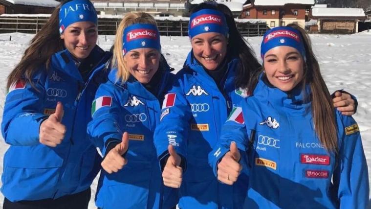 Lisa Vittozzi, Federica Sanfilippo, Alexia Runggaldier und Dorothea Wierer (FISI)