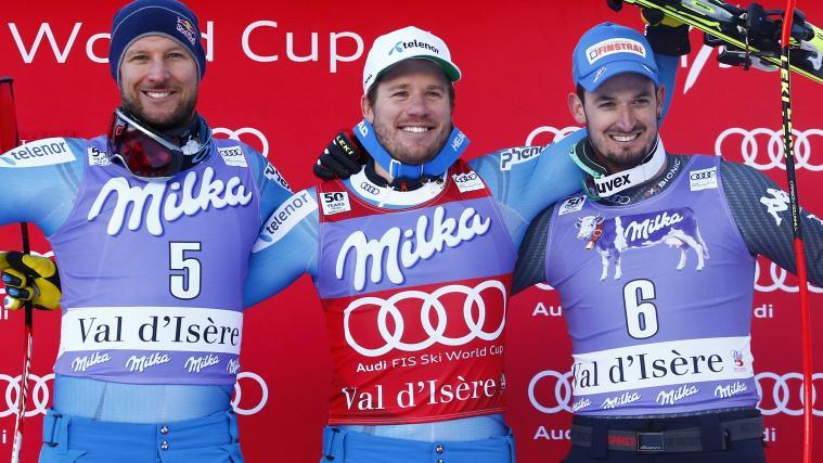 Aksel Lund Svindal, Kjetil Jansrud und Dominik Paris (v.l., Pentaphoto)