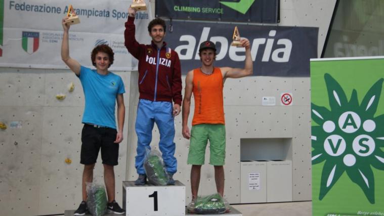 Das Podium der Männer in Bruneck (Foto: Rebecca Unterkofler)