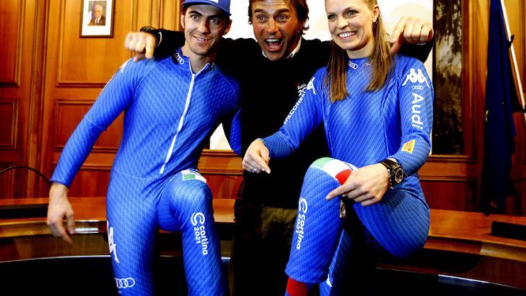 Stefano Gross, Kristian Ghedina und Manuela Mölgg (Pentaphoto)