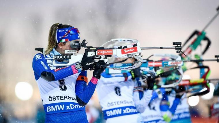 Lief im Sprint auf das Podest: Lisa Vittozzi. © APA/afp / PONTUS LUNDAHL