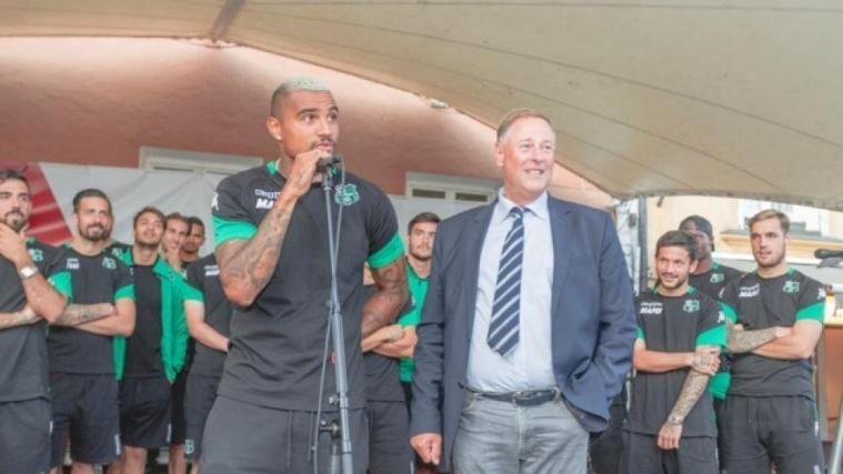 Kevin Prince Boateng mit dem Sterzinger Bürgermeister Fritz Karl Messner © Stefano Orsini