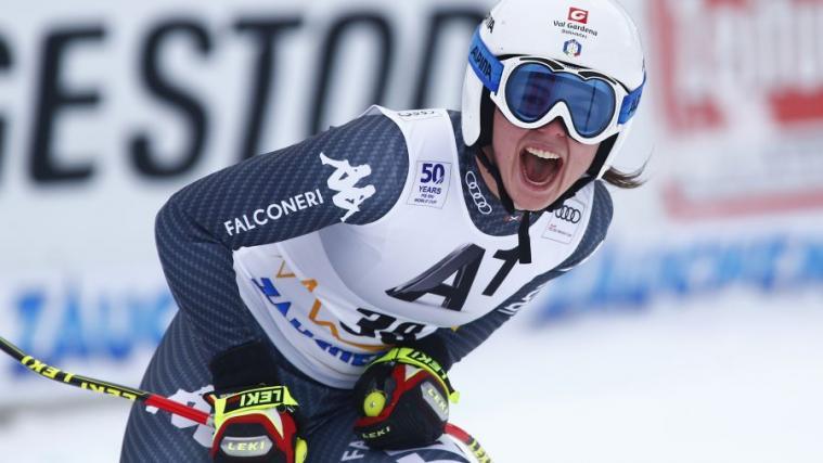 Nicol Delago freut sich über ihr bestes Weltcupergebnis (Pentaphoto)